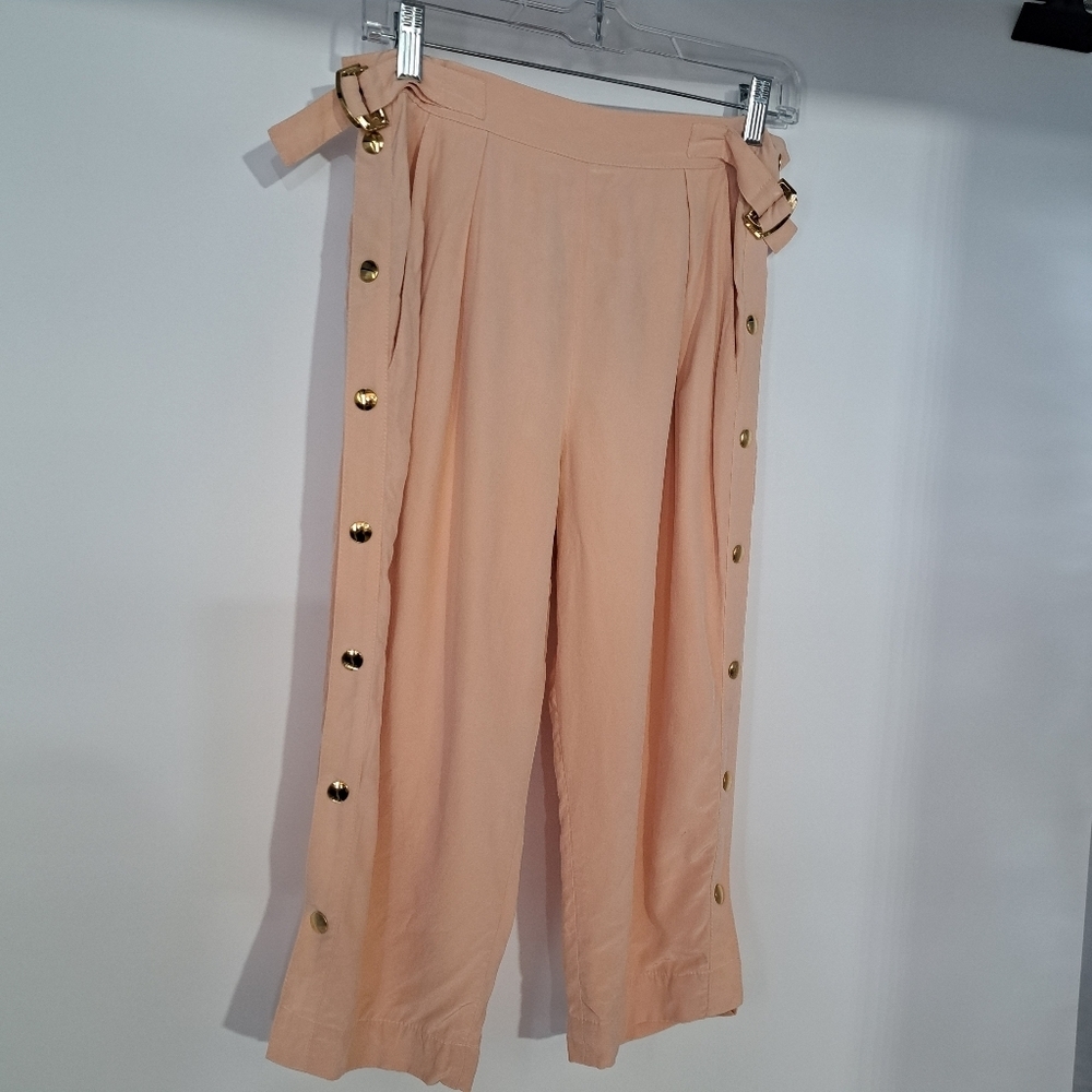 Emilio Pucci Peach Cropped Pants with Gold Accents